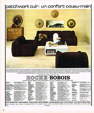ADVERTISING 104 1974 ROCK-BOBOIS Sofa Chairs PATCHWORK LEATHER