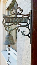 Cloche, Cloche De Porte, Cloche Murale En Fonte "WELCOME" (GR)