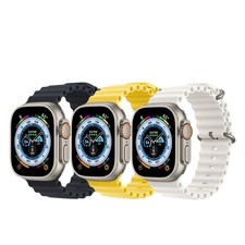 Bracelet Original Ocean Band APPLE WATCH De 49Mm Blanc Bleu Jaune Orange