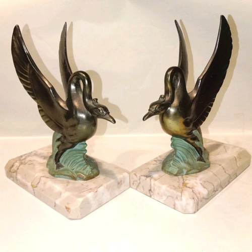 Cygnes serre livres art - serre-livres, art-déco