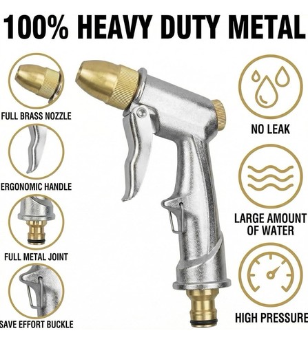 Pistolet arrosage métal - pistolet, haute