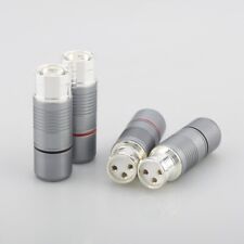 4pcs Silver plated Copper Male female 3pin XLR Plug Connector for VOODOO Cable