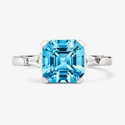 Bague carrée aigue marine - aigue-marine, et