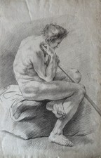 Dessin Ancien Crayon Noir