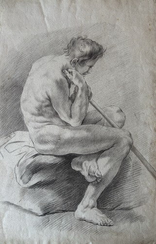 Dessin ancien crayon - ancien, noir