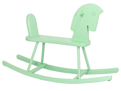 Cheval bascule bois menthe - cheval,
