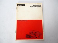 Fahr M1600 Hydromat Combine Owners Manual Owners Manual 1977