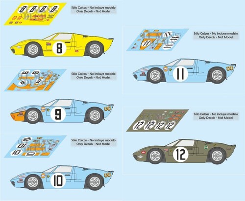 Décal ford gt40 mans 1968 - ford,