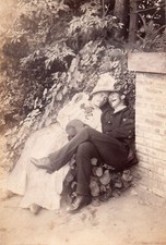 G241 Original Vintage Photograph Transvestite Two Men Wedding Fun