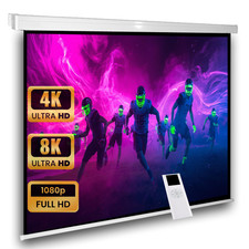 AvLux Projecteur home cinéma Écran motorisé 160 x 160 cm 1:1 3D 4K HDTV VP24