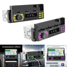 Système audio de voiture compact 1Din avec écran LED et design convivial