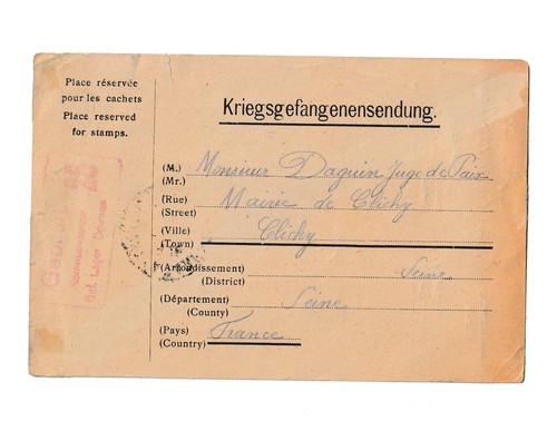 1918 courrier prisonnier - 1918,
