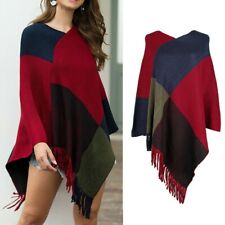 Femme Cape Glands Tricot Pull Chauve-Souris Poncho Pull Manteau Automne Outwear