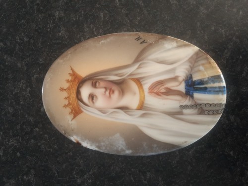 Médaillon porcelaine peinte - médaillon,