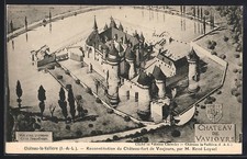 Old postcard Château-la-Vallière, reconstruction of the Château-fort de Vaujours by René Lo 