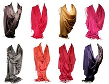 Deux Face Touché Soie Réversible Élégant Echarpe Foulard Châle Hijab Tête