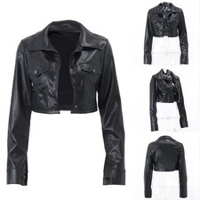 Veste en cuir PU noir