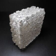 Vintage Art Deco Design XX France N8110 Metal Glass Square Ceiling Lighting  