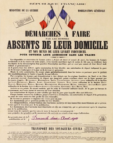 Mobilisation guerre 1914 - guerre,