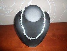 COLLIER PIERRE SEMI PRECIEUSE " FLUORITE " NEUF