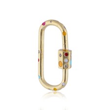 Diamond 925 Sterling Silver Carabiner Lock Jewelry Closure Finding Color Enamel