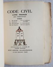 Code civil. Livre premier, illustré par Joseph Hémard, Paris, R. Kieffer, 1925