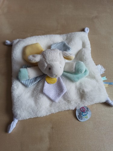 Doudou mouton plat blanc - plat,