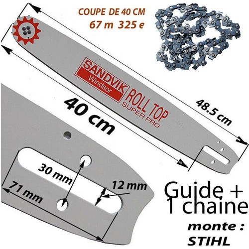 Guide tronçonneuse coupe - coupe, 40