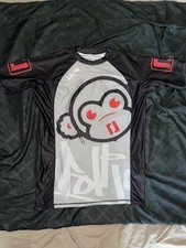 Roll Junkie 2XL Rash Guard Black Cage Gray Red Combat MMA XXL Martial Arts