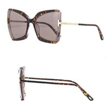 Tom Ford GIA Gia TF766 56J Tortoise Butterfly Oversized Sun Frame 63-19-135
