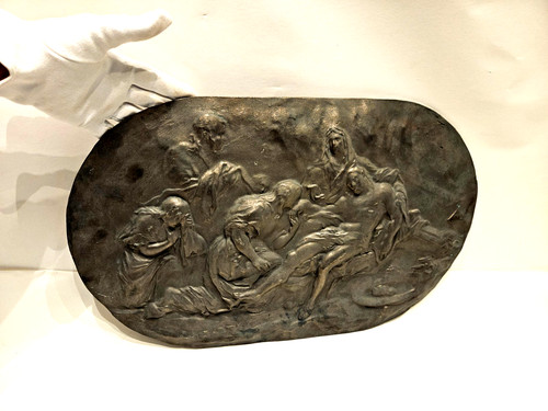 Grand bas relief bronze ancien - grand,