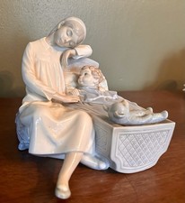 Nao by Lladro The Cradle #0198 Retired Large Figurine EUC Porcelain Spain
