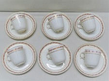 -6 TASSES CAFE PORCELAINE XIXe décor fine guirlande de Roses & dorure collection