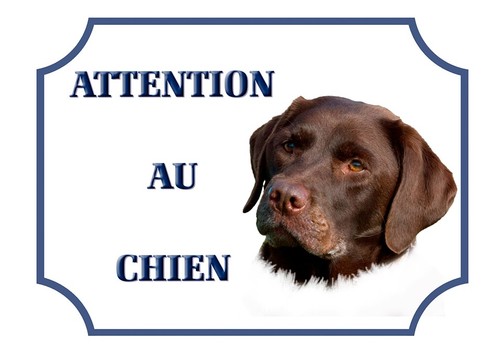 Plaque alu 15x20cm - alu, "attention