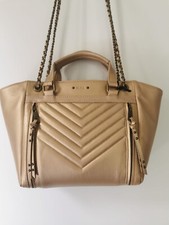 SAC SHOPPING MEDIUM MATELASSE CHEVRONS EN CUIR GOLD IKKS - Neuf jamais porté