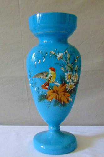 Grand vase opaline bleu - grand,