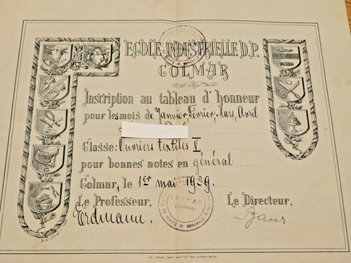 1929 ancien diplome ecole - ancien,