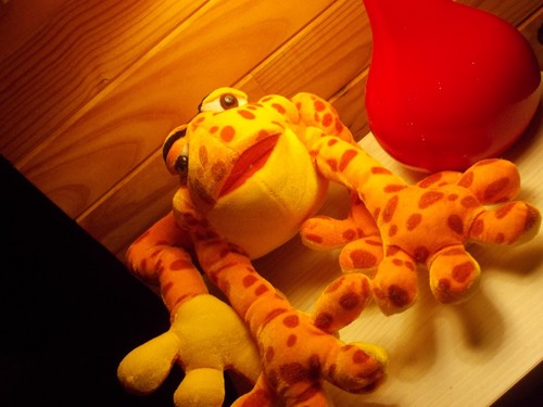 Peluche grenouille orange - peluche,