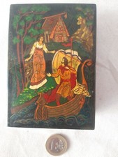 Q-Boîte russe, laquée peinte main-Lacquer box-Collection-Drakkar-Personnages
