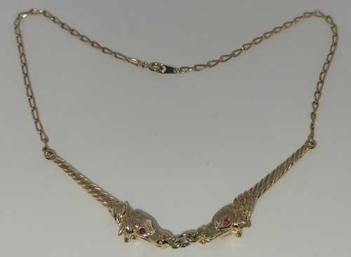 Collier vintage métal doré - collier,