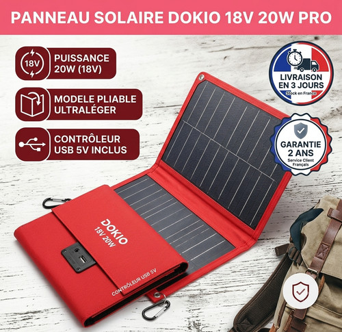 Panneau solaire pliable 20w - panneau,