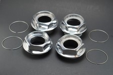 x4 OEM 16” BBS RS FULL HEIGHT HEX NUT 17” & CLIP 72mm Thread 0924013 / 0924015