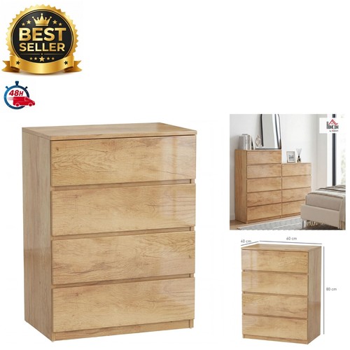 Homcom commode tiroirs bois - tiroirs,