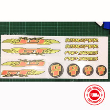 Autocollant décalcomanies GT Wing REPRINT Old School BMX Freestyle rouge jaun...