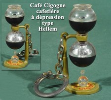 Stork coffees, Hellem type plastic vacuum coffee maker keychain