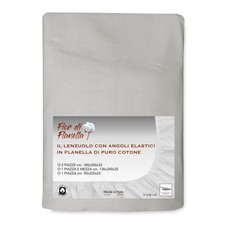 DRAP-HOUSSE EN FLANELLE Flanelle grise Fior di Flonella © TOUTES LES TAILLES