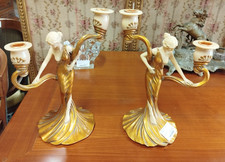 Paire de BOUGEOIRS en RESINE