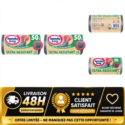 Sacs poubelle 50l poignées - sacs,