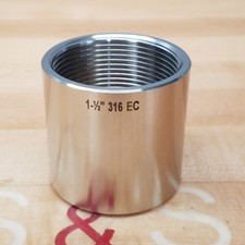 Calbrite 36LJ65 Threaded Coupling, Conduit Trade Size 1-1/2", 2-3/32" OAL 316 SS