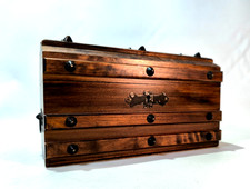 Antique Beautiful Studded Wooden Box Jewelry Box Storage Very Good Condition